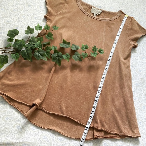 Moon River chic lagenlook 100% cotton jersey marble wash top, terra cotta - Picture 8 of 10